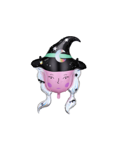 Ballon Halloween de sorcière scintillante 73,5x101 cm 2