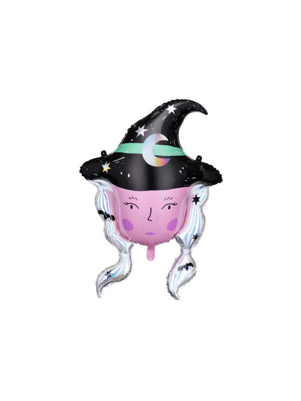 Ballon Halloween de sorcière scintillante 73,5x101 cm