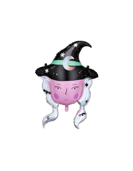 Ballon Halloween de sorcière scintillante 73,5x101 cm