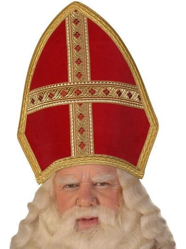 Mitre Saint-Nicolas Luxe - velours rouge et galon doré