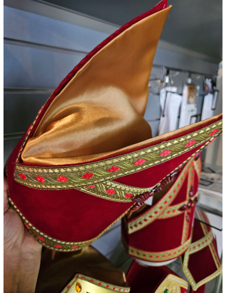 Mitre Saint-Nicolas Luxe - velours rouge et galon doré