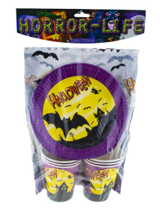 Set vaisselle en carton Halloween 6 personnes