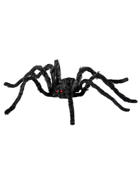 Araignée Velue Géante Modulable 75 cm Noire – Décoration Halloween Effrayante