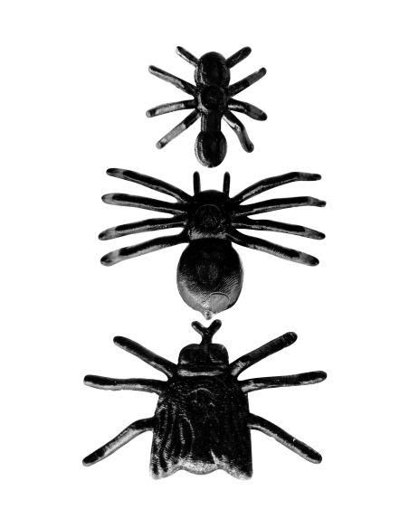 Set de 50 Fourmis, 25 Araignées et 25 Mouches en PVC Noir – Décoration Halloween