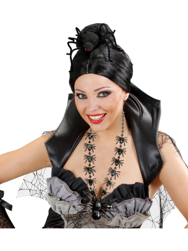 Collier Araignées 40 cm – Bijou Effrayant pour Halloween