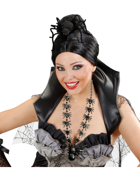 Collier Araignées 40 cm – Bijou Effrayant pour Halloween
