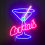 Lumière Néon Cocktail en Forme de Verre avec Paille – Pour une Ambiance Festive et Élégante