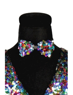 Noeud Papillon de Costume à Sequins Multicolores – Éclat et Élégance pour Toutes Vos Occasions