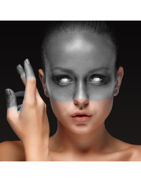 Lentilles de Contact Blanches à Effet Spécial – Structure en Grille pour Halloween