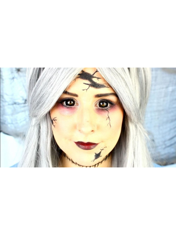 Lentilles de Contact Noires Halloween – Effet Sclera 17 mm