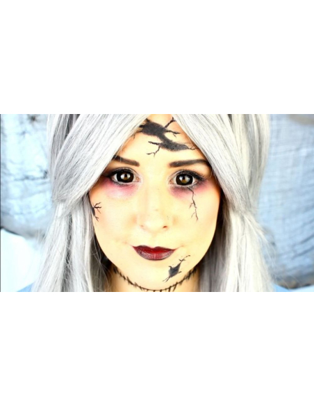 Lentilles de Contact Noires Halloween – Effet Sclera 17 mm