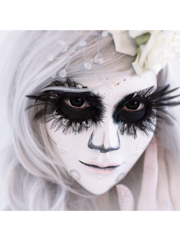 Lentilles de Contact Noires Halloween – Effet Sclera 17 mm