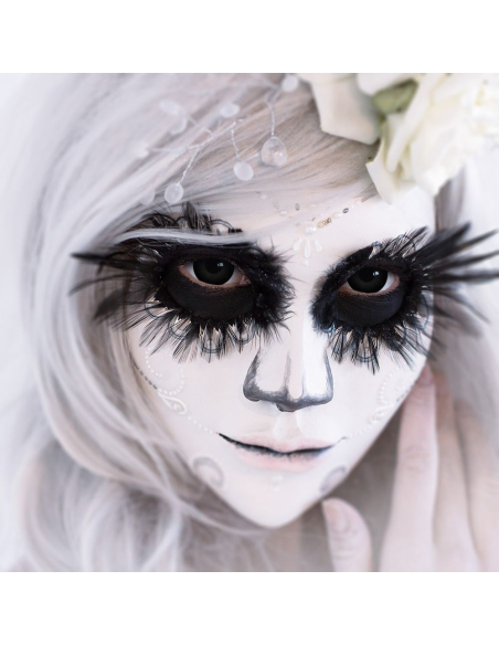 Lentilles de Contact Noires Halloween – Effet Sclera 17 mm