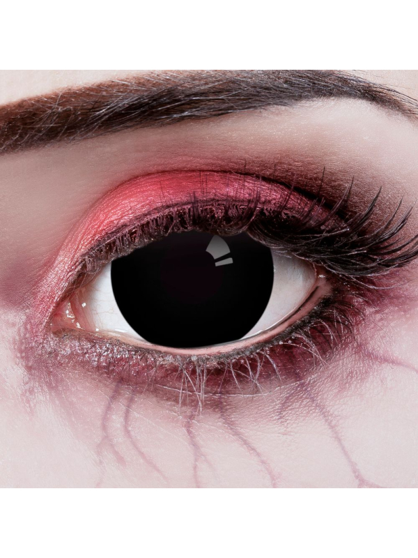 Lentilles de Contact Noires Halloween – Effet Sclera 17 mm