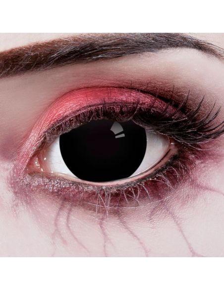 Lentilles de Contact Noires Halloween – Effet Sclera 17 mm