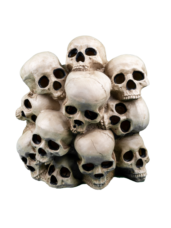 Tour de Crânes 41 cm - Décoration Halloween Animée avec Son et Lumière