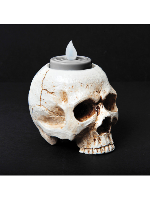 Bougeoir Tête de Mort - Décoration de Table Halloween