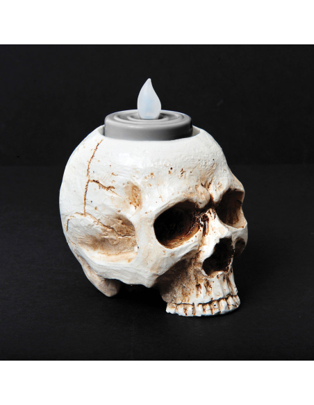 Bougeoir Tête de Mort - Décoration de Table Halloween