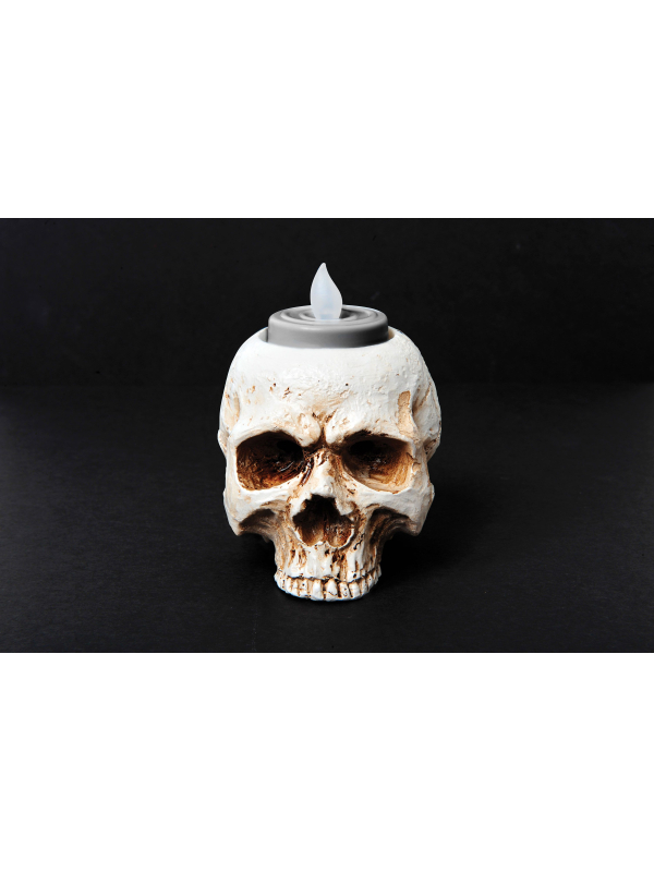 Bougeoir Tête de Mort - Décoration de Table Halloween