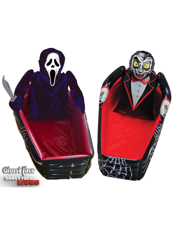 Glacière Gonflable Cercueil Ghost Face® - Accessoire Halloween Pratique