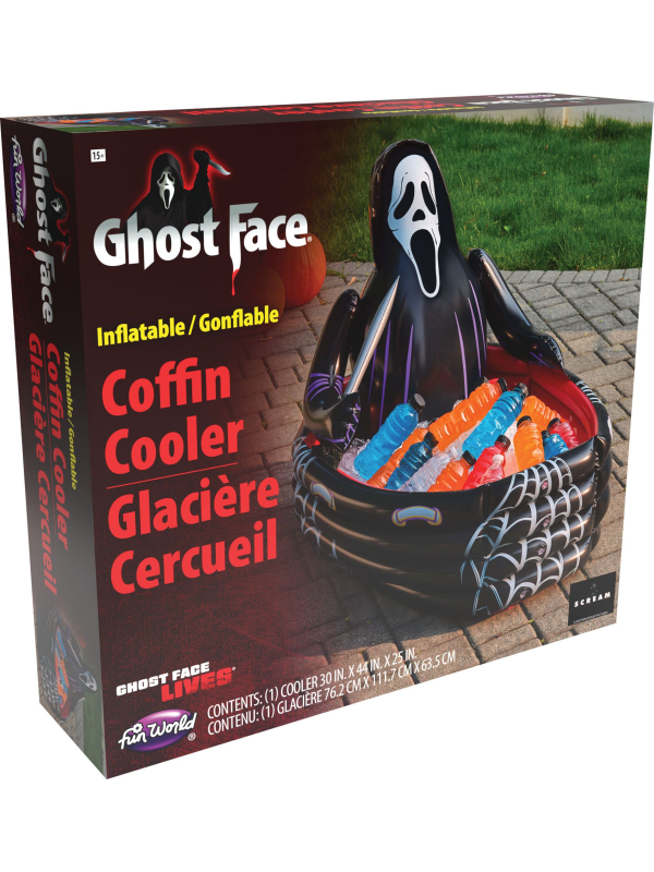 Glacière Gonflable Cercueil Ghost Face® - Accessoire Halloween Pratique