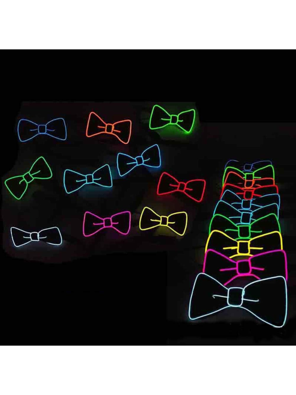 Nœud Papillon Et Bretelles LED - Réglables, Avec Effets Lumineux (bleu), Pour Fête, Déguisement, événement