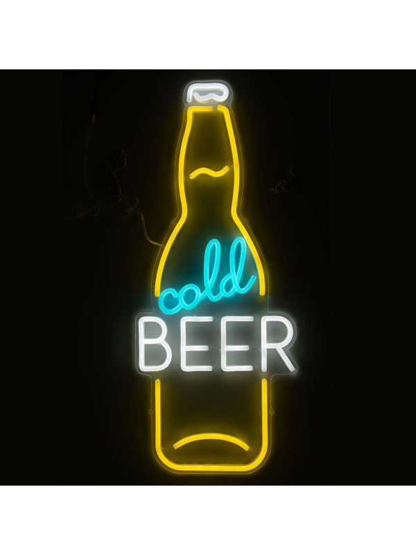 Décoration Lumineuse Néon Bouteille de Bière "Cold Beer"
