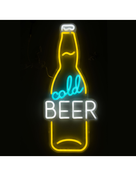 Décoration Lumineuse Néon Bouteille de Bière "Cold Beer"