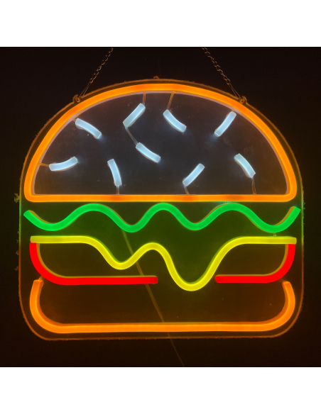 Lumière Néon Hamburger à suspendre