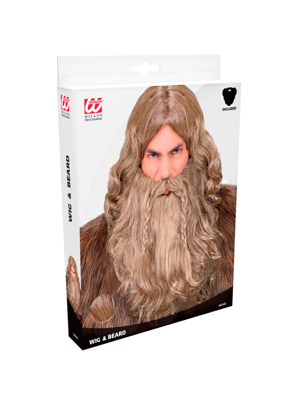 Perruque de Viking avec barbe et moustache
