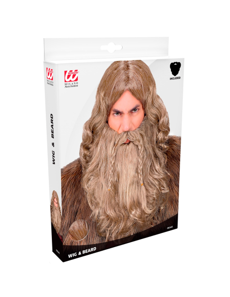 Perruque de Viking avec barbe et moustache