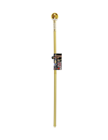 Canne dorée rétractable 87 cm avec embout boule à facettes