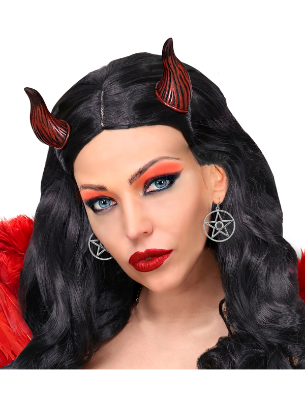 Boucles d'Oreilles Pentagramme Mystique avec Pierre Noire – Accessoire Parfait pour Halloween