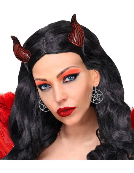 Boucles d'Oreilles Pentagramme Mystique avec Pierre Noire – Accessoire Parfait pour Halloween