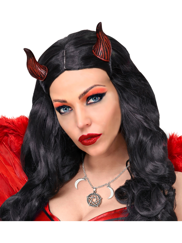 Collier Ésotérique Argent avec Pentagramme et Croissants de Lune – Bijou Halloween