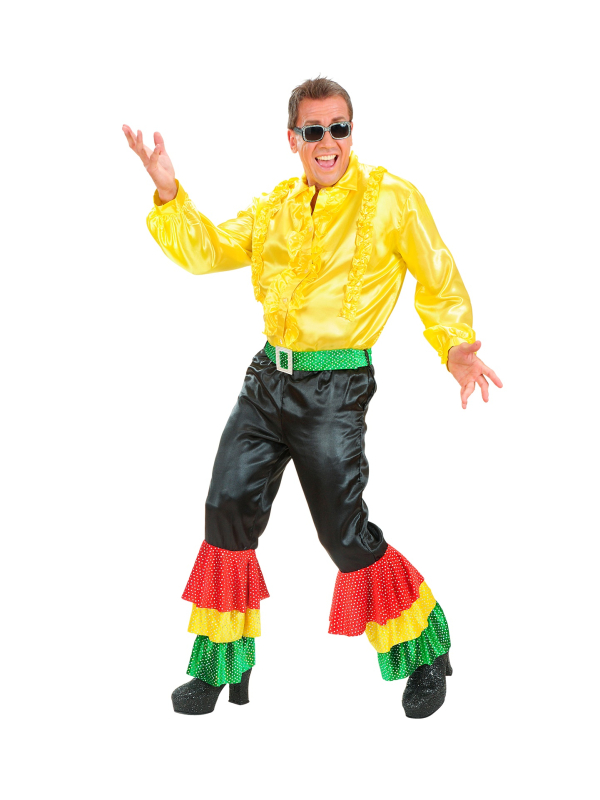 Pantalon carnaval de Rio pour homme avec volants et ceinture