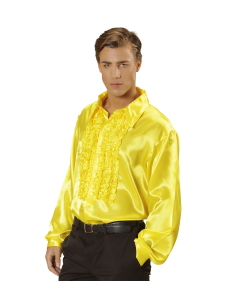 Chemise Jaune à jabot homme du M au XXL