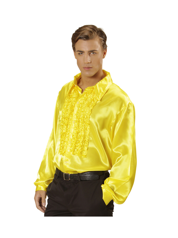 Chemise Jaune à jabot homme du M au XXL