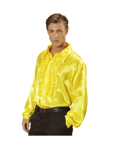 Chemise Jaune à jabot homme du M au XXL