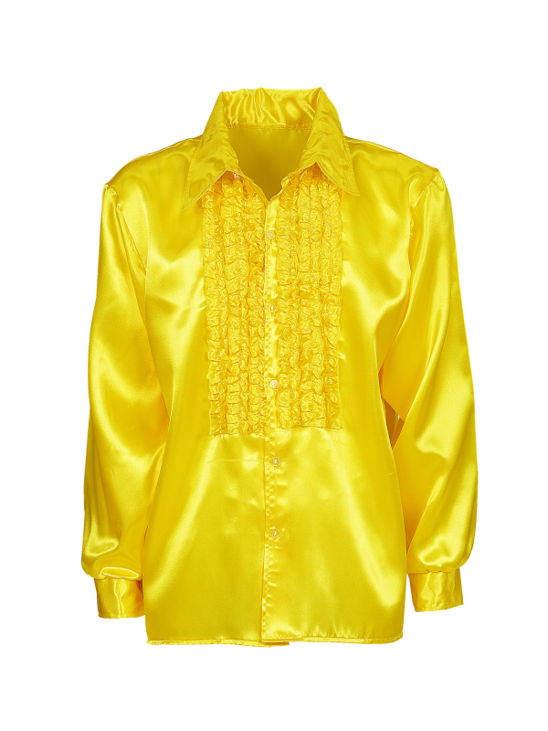 Chemise Jaune à jabot homme du M au XXL
