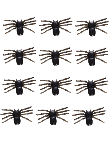 Set de 12 Araignées Halloween - Décoration Pas Cher