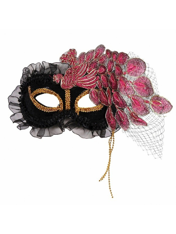 Masque carnaval de venise Deluxe femme rose & noir