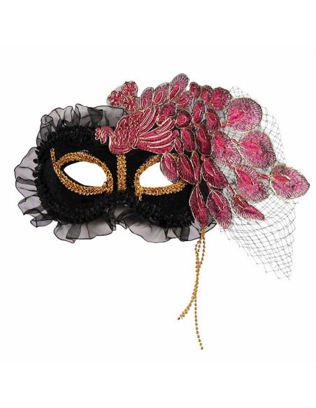 Masque carnaval de venise Deluxe femme rose & noir