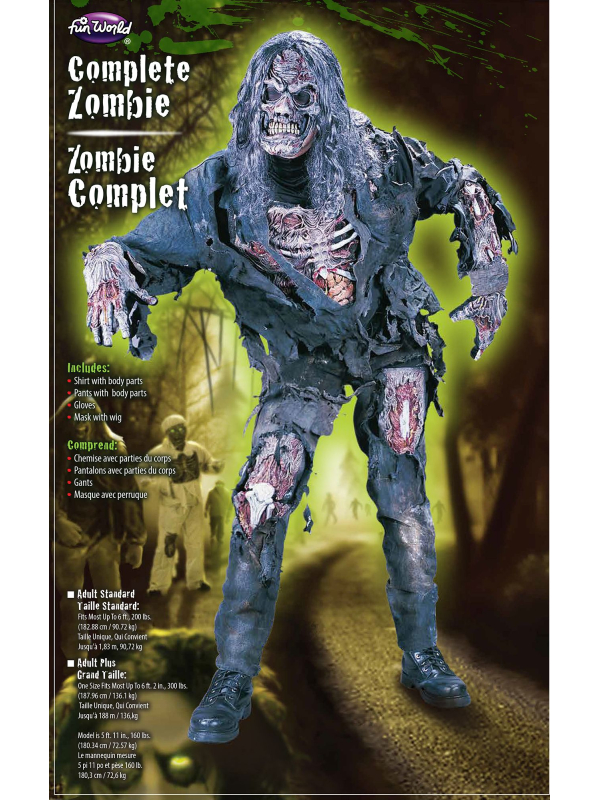 Costume de Zombie réaliste pour homme