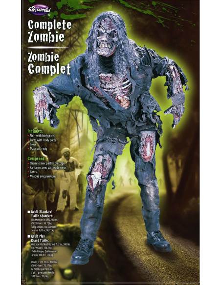 Costume de Zombie réaliste pour homme