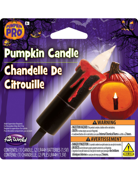 Bougie LED Noire pour éclairage de citrouille Halloween