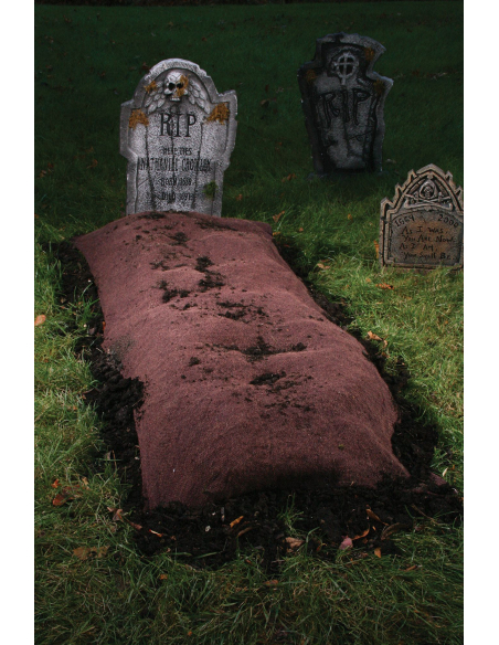 Sac en Toile de Jute avec 6 Piquets – Décoration de Cimetière Halloween