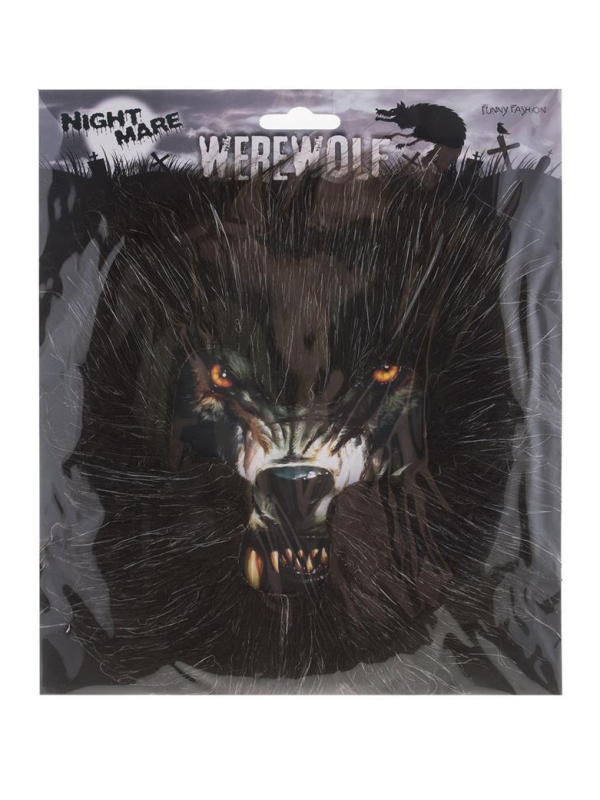 Crinière et Barbe de Loup-Garou en Fausse Fourrure - Accessoires halloween
