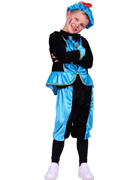 Déguisement de Père Fouettard enfant bleu et noir
