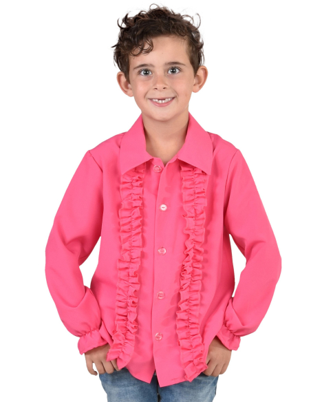 Chemise Disco à volants garçon du 5 au 16 ans rose